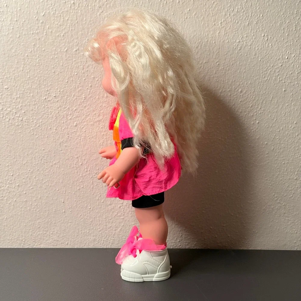 Shushybye Doll Kids 12in Pink Excellent Vintage Neon Outfit Crimped Hair